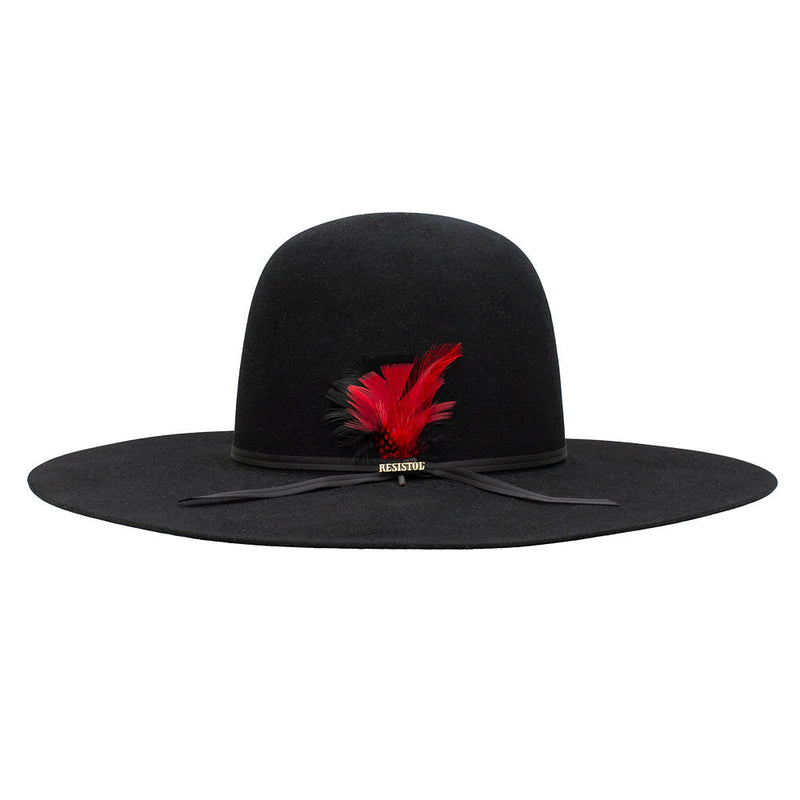 Resistol Chute 5 7X Black Open Crown Felt