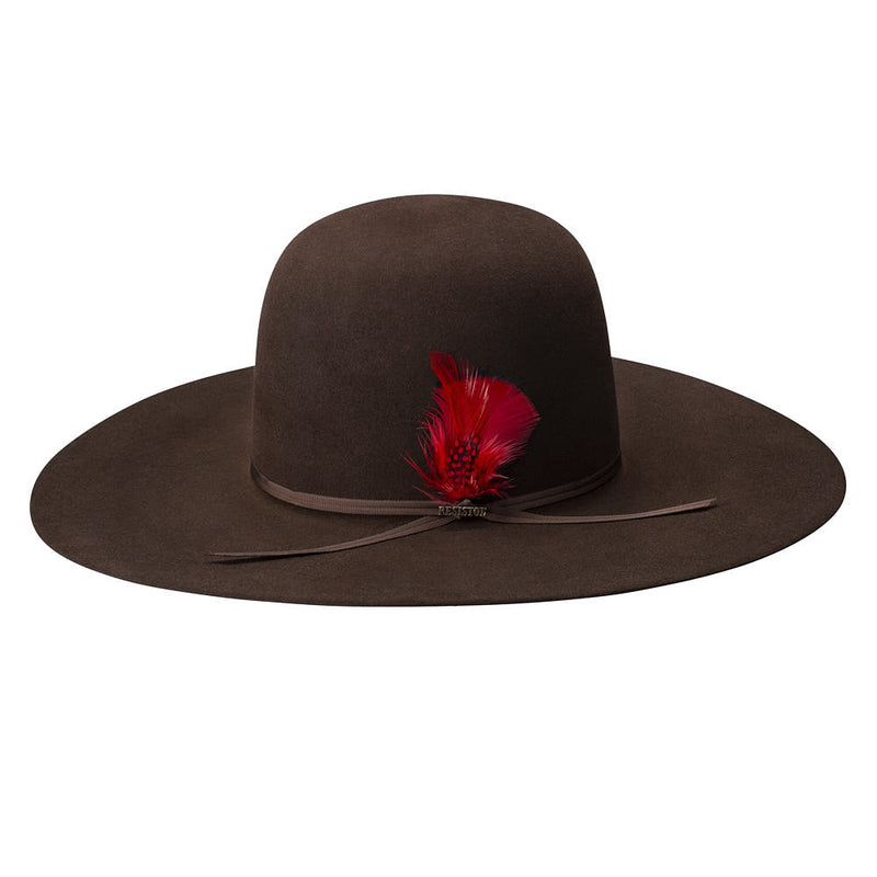 Resistol Chute 5 7X Chocolate Open Crown 5in Brim Felt Hat