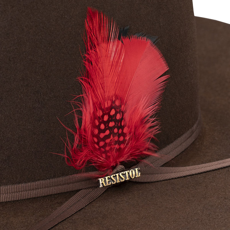 Resistol Chute 5 7X Chocolate Open Crown 5in Brim Felt Hat
