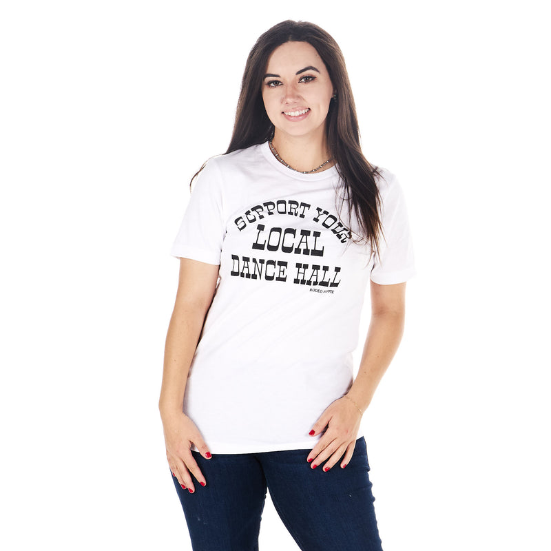 Rodeo Hippie Support Dance Hall White Tee