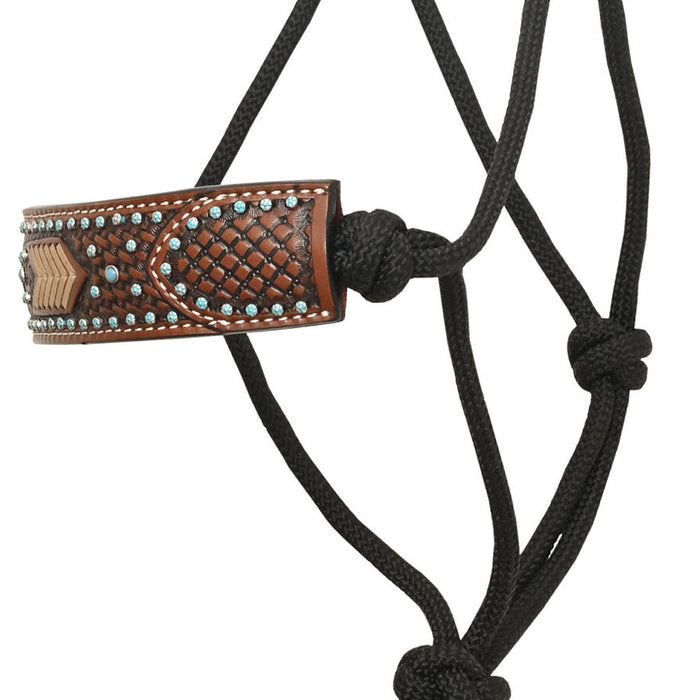 Rafter T Ranch Company Turquoise Stone Basket Stamp Rope Halter