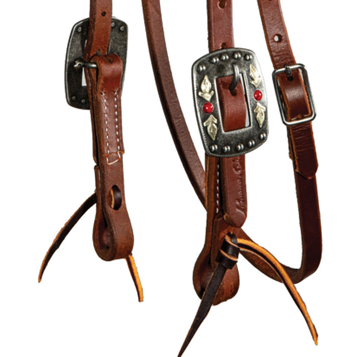 Professionals Choice Black Red Feather Cob Size Ranch Browband