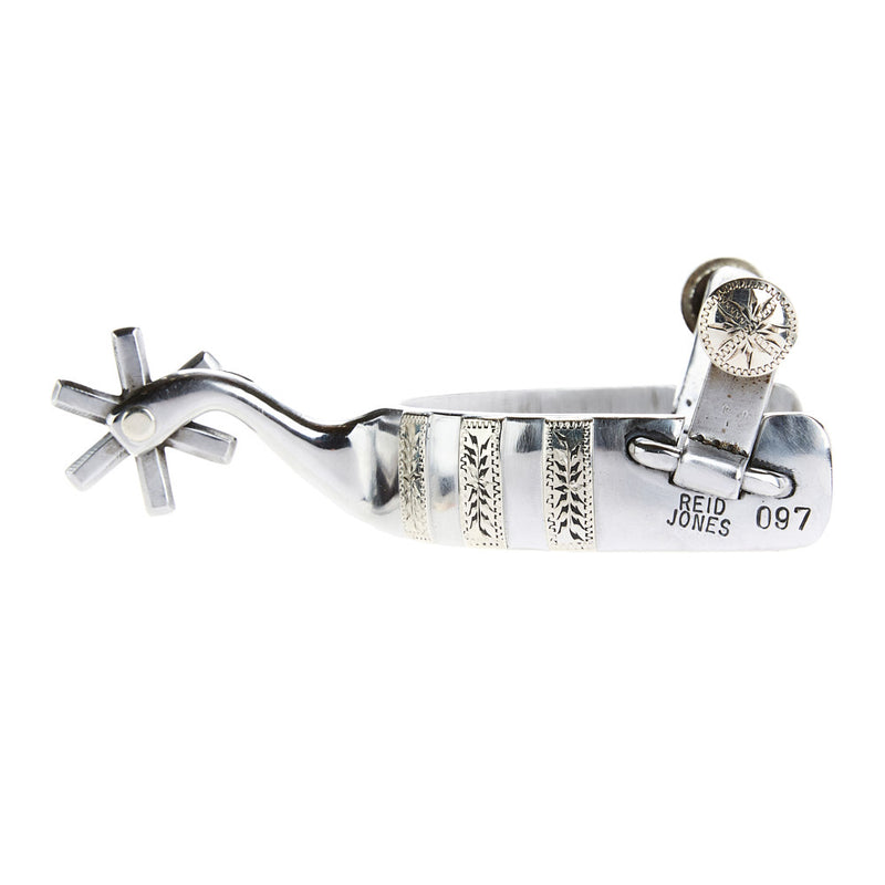 Reid Jones Wheat and Silver Bar 6 Point Rowel Spur