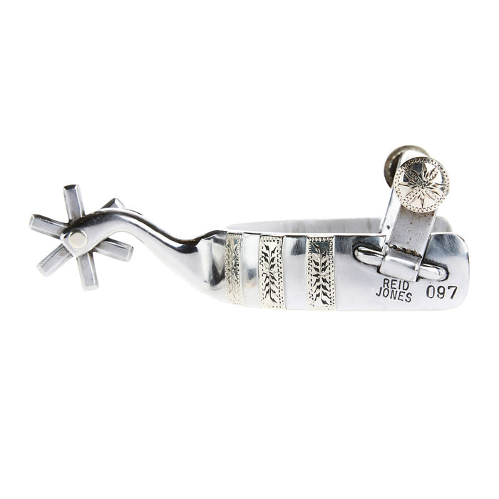 Reid Jones Wheat and Silver Bar 6 Point Rowel Spur
