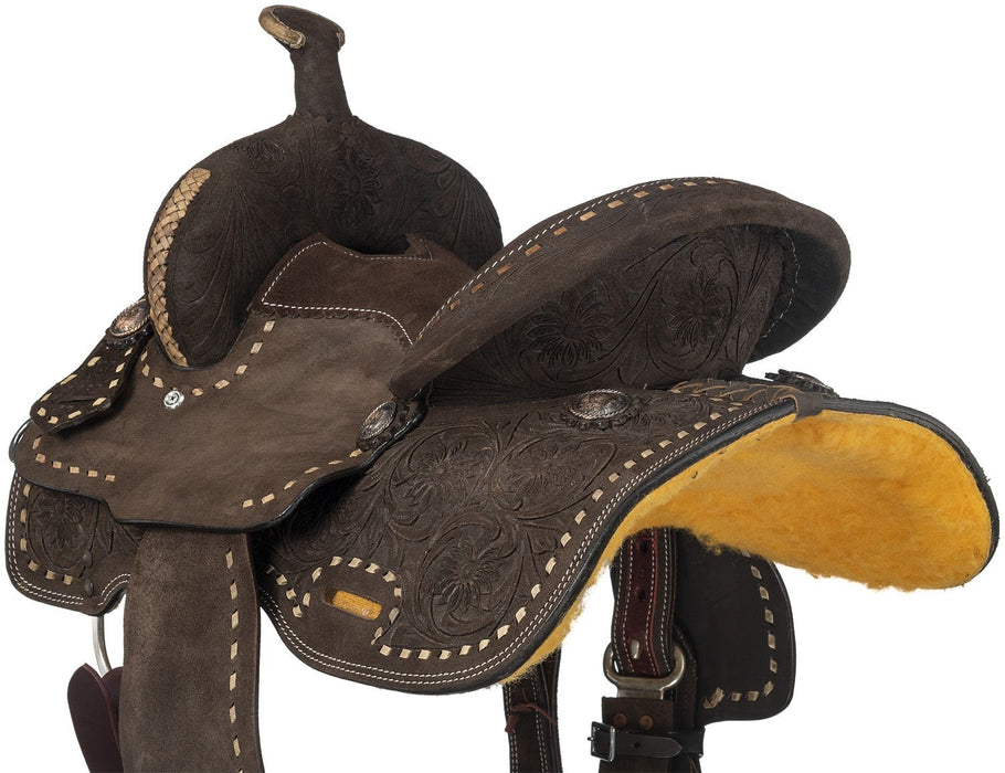 Tough 1 Royal King 12in Brisby Roughtout Youth Barrel Saddle