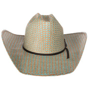 Rodeo King Turquoise Jute Open Crown 4-1/2in. Brim Straw Cowboy Hat