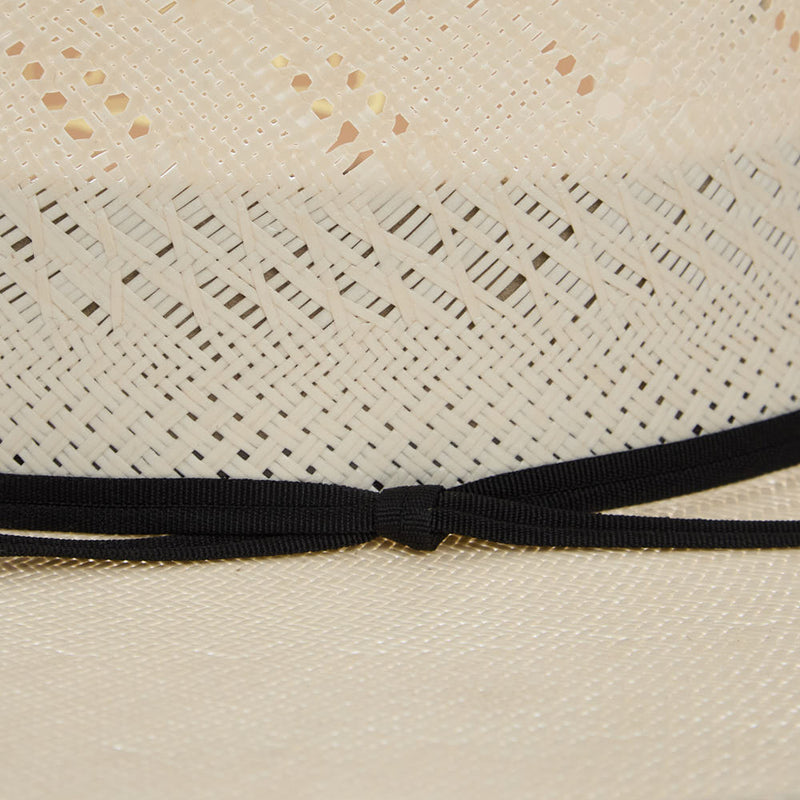 Rodeo King Ivory The Arrow Shantung 4 1/4in Brim Leather Sweat Straw Hat