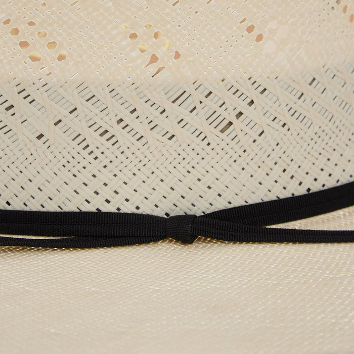 Rodeo King Ivory The Arrow Shantung 4 1/4in Brim Leather Sweat Straw Hat