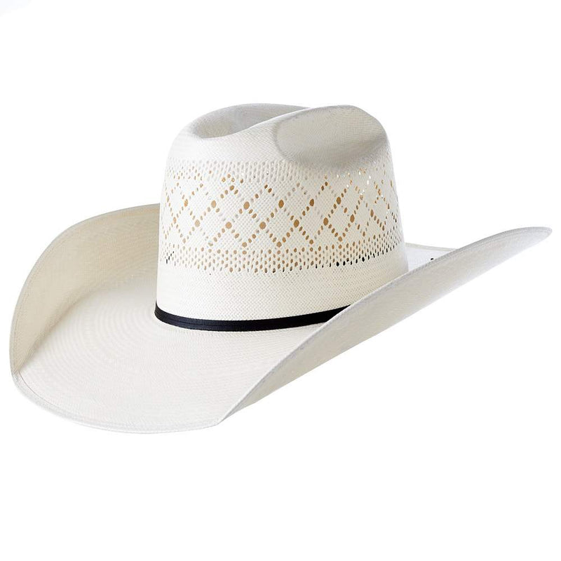 Rodeo King Ivory Double Diamond Open Crown 4 1/2in. Brim Straw Cowboy Hat