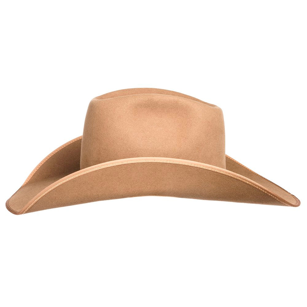 Rodeo King 7X Pecan/Bean Belly Bound Edge 4-1/2 Brim Open Crown