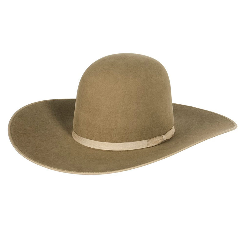 Rodeo King 7X Pecan/Bean Belly Bound Edge 4-1/2 Brim Open Crown Felt Cowboy Hat