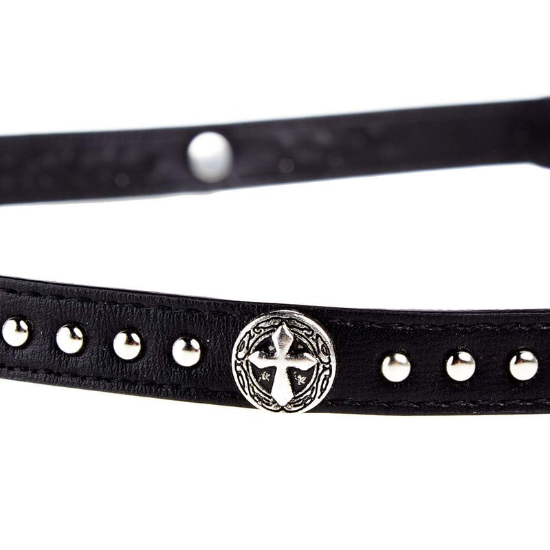 Rodeo King Black Hat Band with Cross Conchos