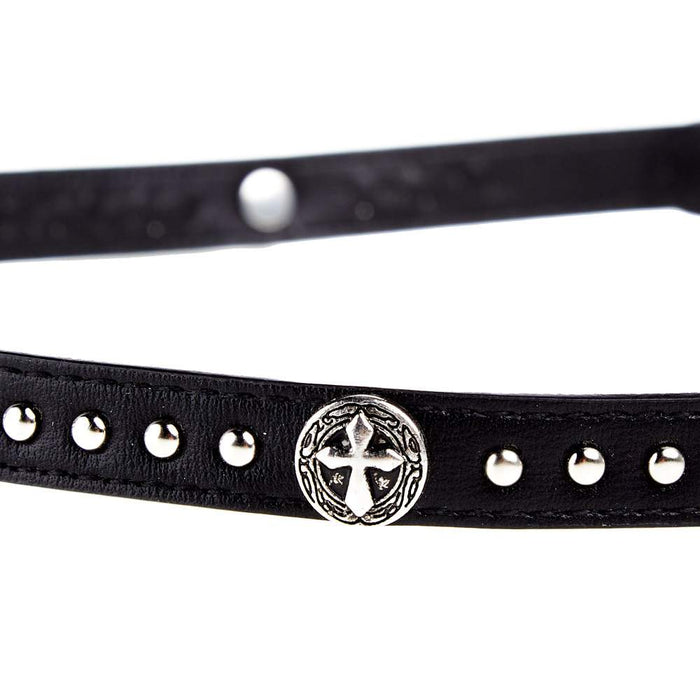 Rodeo King Black Hat Band with Cross Conchos