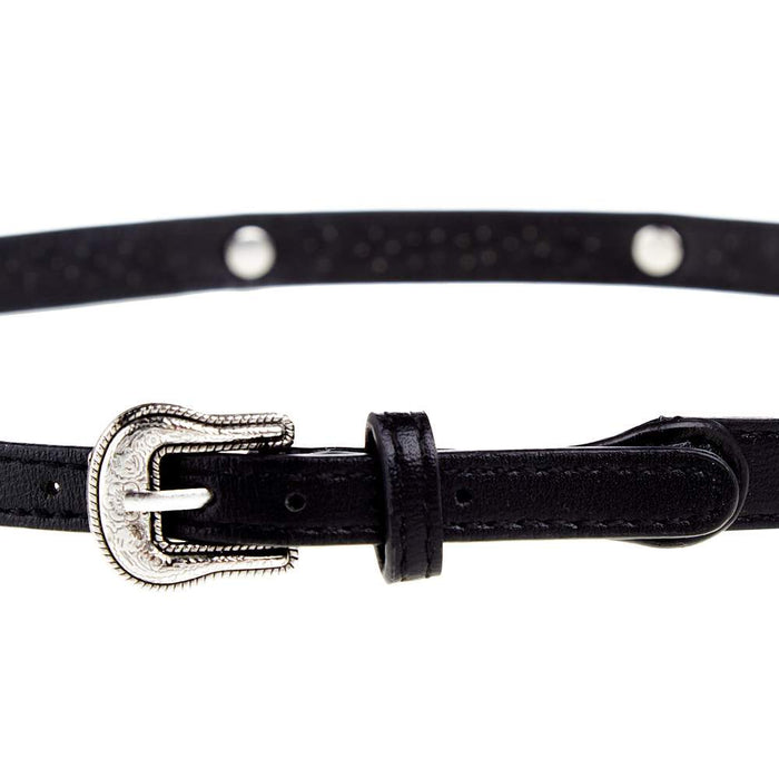 Rodeo King Black Hat Band with Cross Conchos