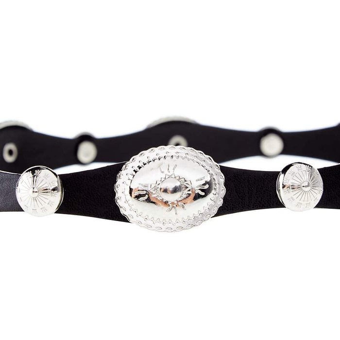 Rodeo King Black Scalloped Hat Band with Silver Conchos