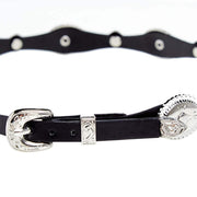 Rodeo King Black Scalloped Hat Band with Silver Conchos