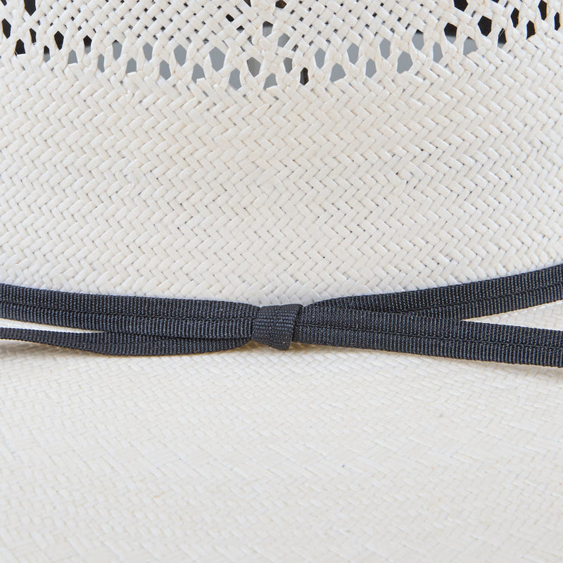 Rodeo King Ivory Cross 4 1/4in Brim Open Crown Straw Hat