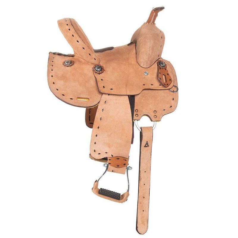 Tough 1 Branson 10in. Youth Roughout Barrel Saddle with Buckstitch