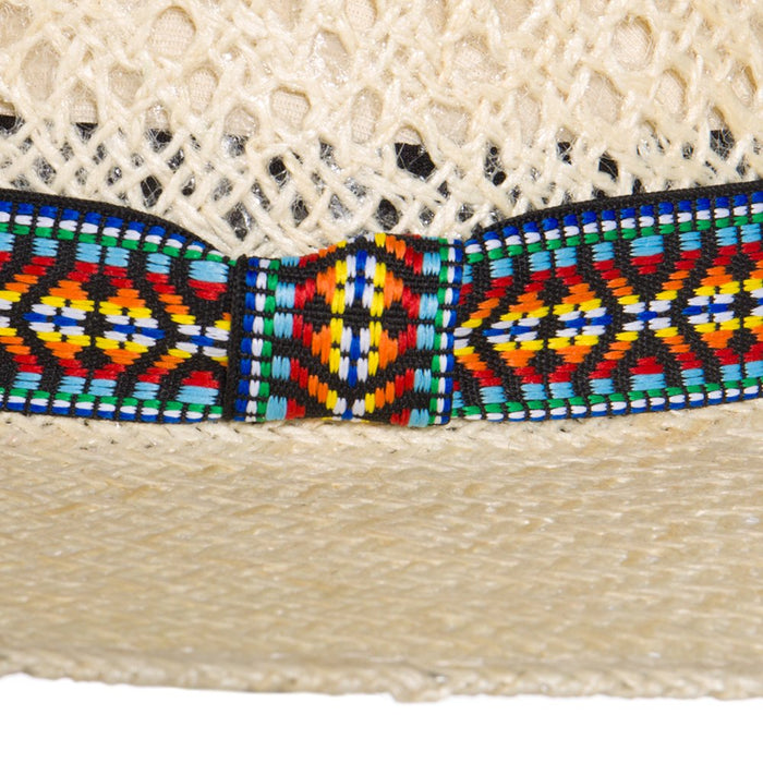 Rodeo King Tracker Jute with Tapestry Band 3 1/in.` Brim Fashion Straw Hat