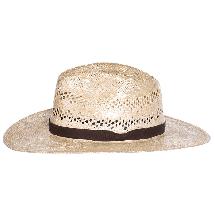 Rodeo King Tracker Rami with Brown Band 3 1/2in Brim Fashion Hat Ivory, 73/8 - RK314