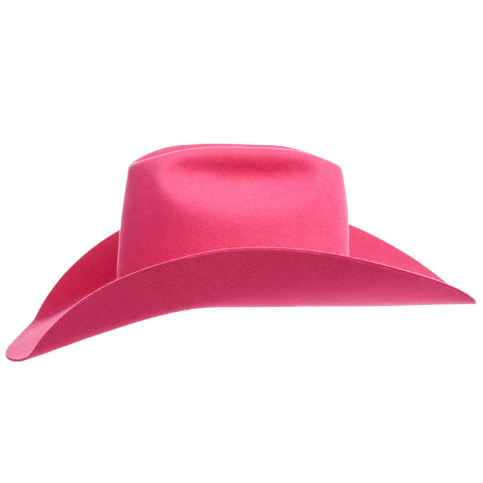 Rodeo King 7X Bright Pink 4 1/2in Brim OC Felt Cowboy Hat