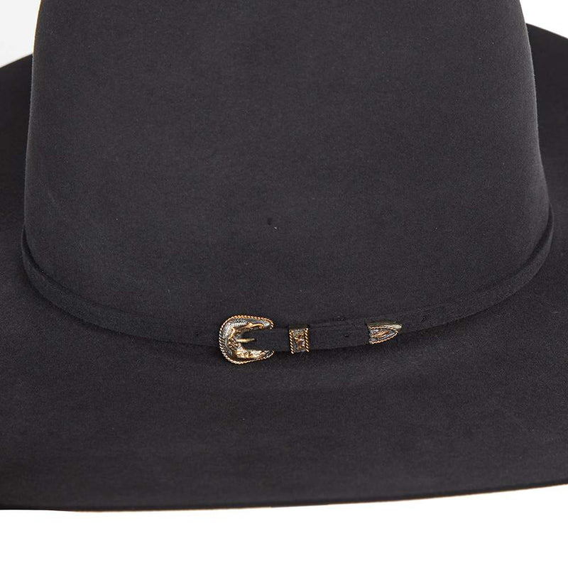 Rodeo King 60X Charcoal Open Crown 4 1/2in. Brim Self Band Felt Cowboy Hat
