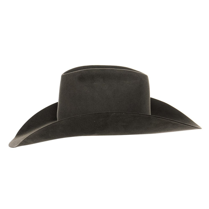 Rodeo King 60X Charcoal Open Crown 4 1/2in. Brim Self Band Felt Cowboy Hat