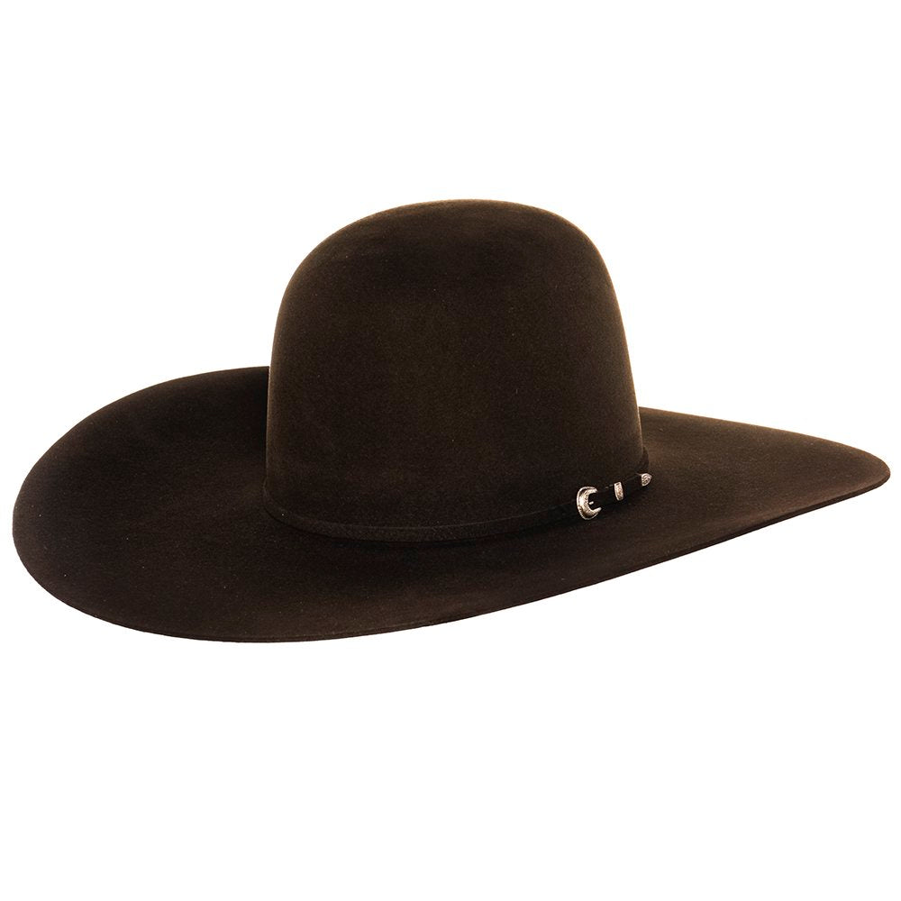 Rodeo King 7X Chocolate 5in. Brim Open Crown Self Band Felt Hat — NRS