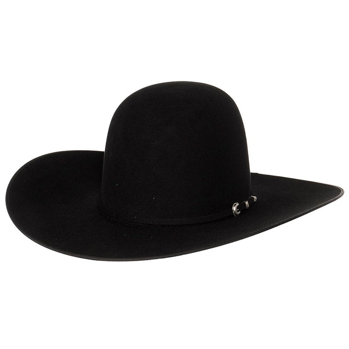 Rodeo King 7X Black Felt with Black Bound Edge 4 1/2in. Brim Open Crown