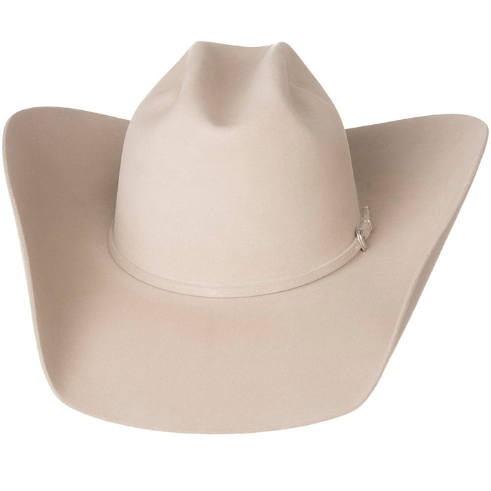 Rodeo King 7X Silver Belly Open Crown 4-1/2in. Brim Self Banded Felt Cowboy Hat