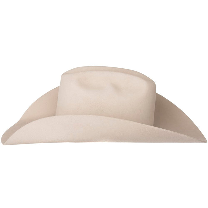 Rodeo King 7X Silver Belly Open Crown 4-1/2in. Brim Self Banded Felt Cowboy Hat