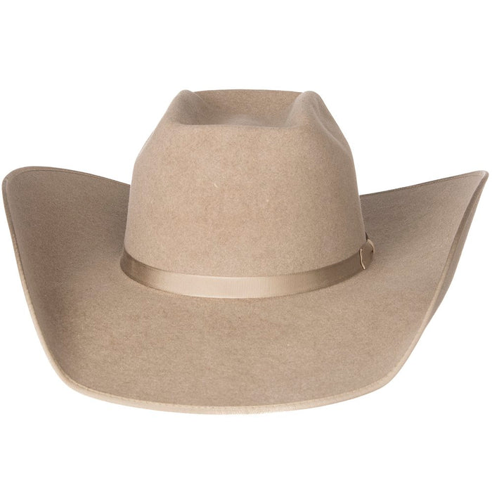 Rodeo King 7X Ash/Natural Bound Edge Open Crown 4-1/2in. Brim Natural Band Felt Cowboy Hat