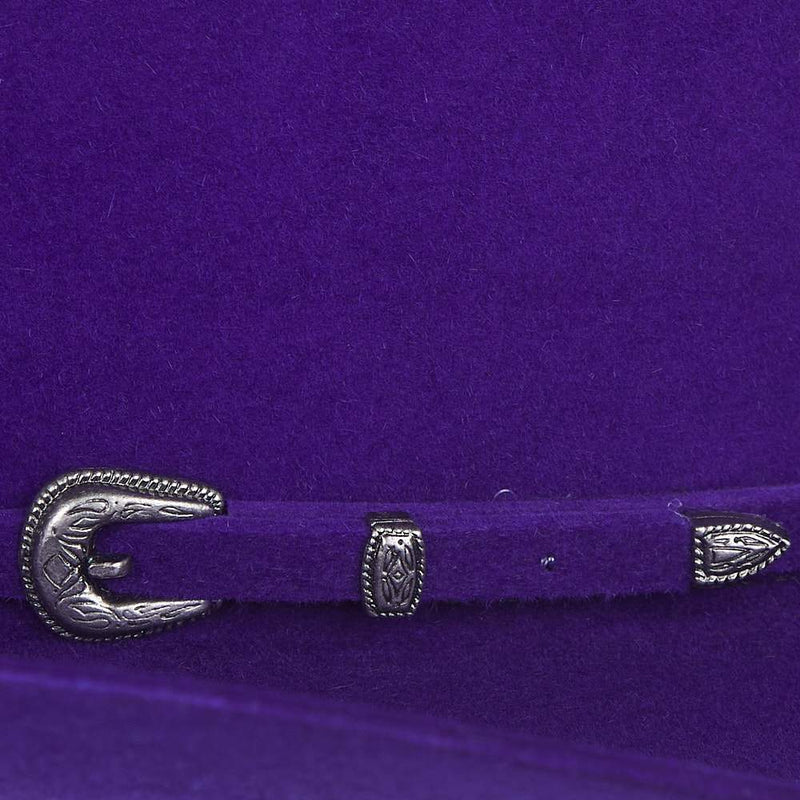 Rodeo King 7X Purple Self Band 4 1/4in. Brim Open Crown Felt Cowboy Hat