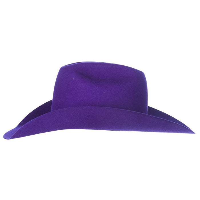 Rodeo King 7X Purple Self Band 4 1/4in. Brim Open Crown Felt Cowboy Hat