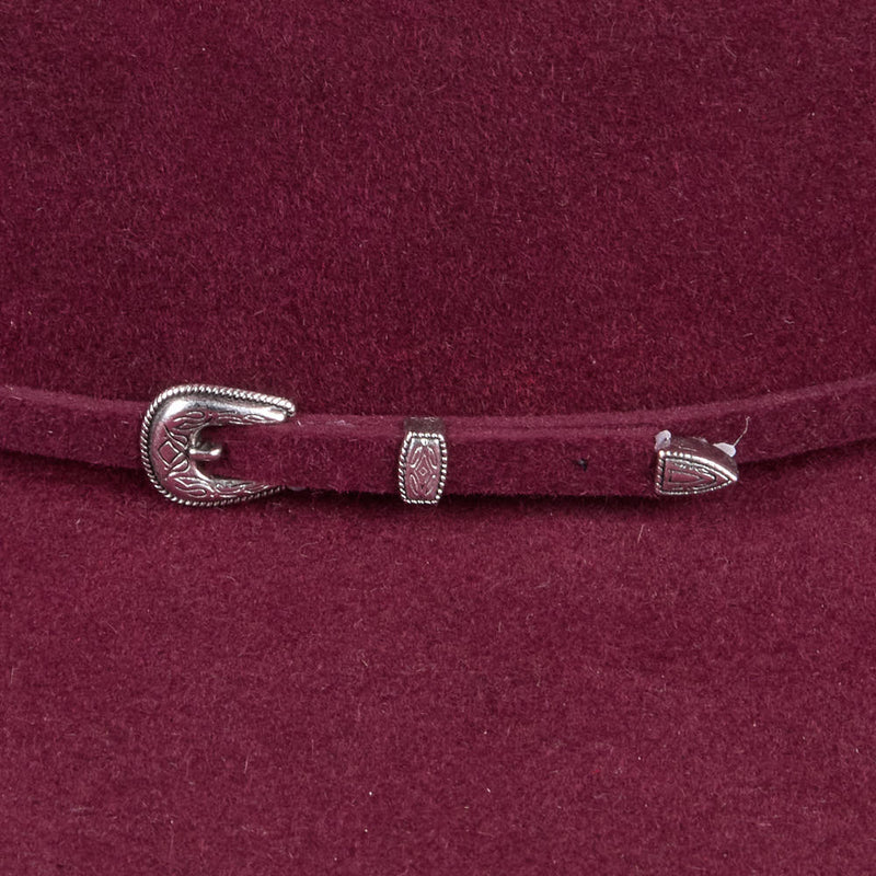Rodeo King 7X Merlot 4 1/2in Self Band Open Crown Felt Hat