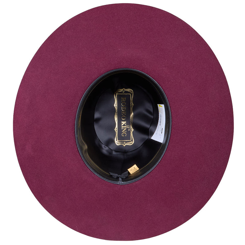 Rodeo King 7X Merlot 4 1/2in Self Band Open Crown Felt Hat