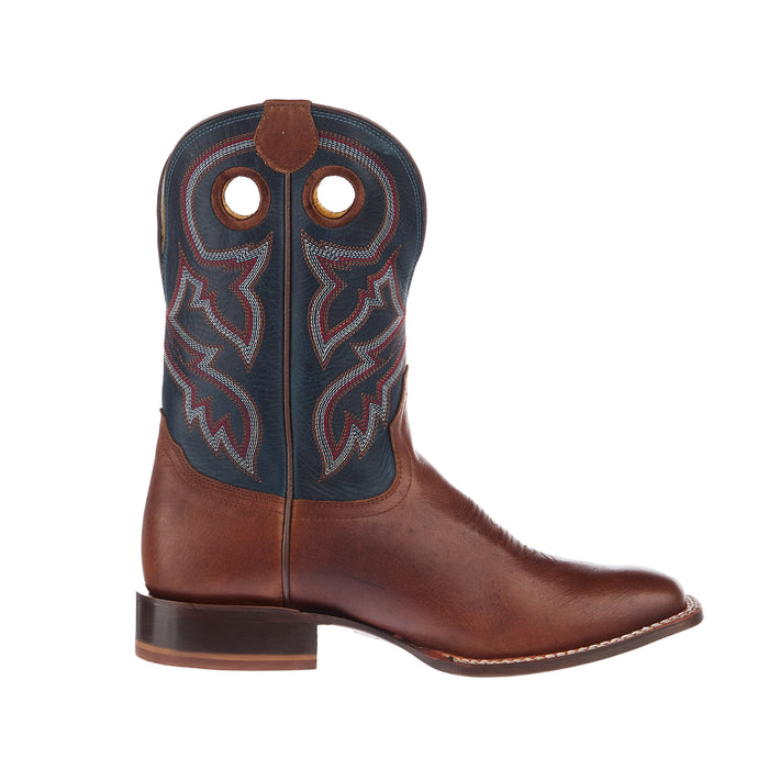 Tony Lama Men`s Lars Brown Cowhide Vamp 11In Blue Cowhide Top Boot