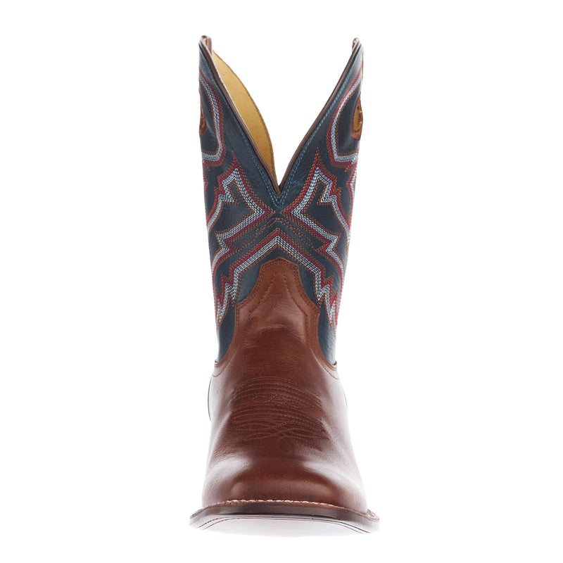 Tony Lama Men`s Lars Brown Cowhide Vamp 11In Blue Cowhide Top Boot