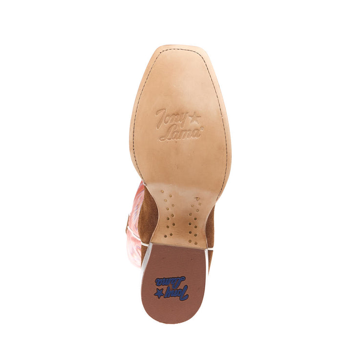 Tony Lama Men's Ranchero Tan Suede Vamp 13in Orange Cowhide Top