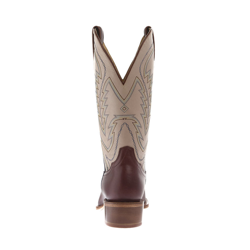 Tony Lama Men's Ranchero Brown Cowhide Vamp 13in Bone Cowhide Top