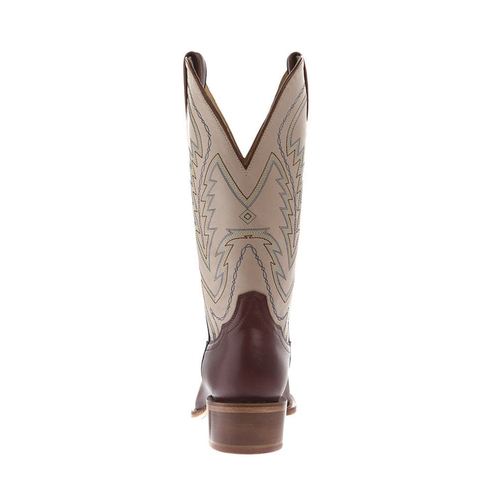 Tony Lama Men's Ranchero Brown Cowhide Vamp 13in Bone Cowhide Top
