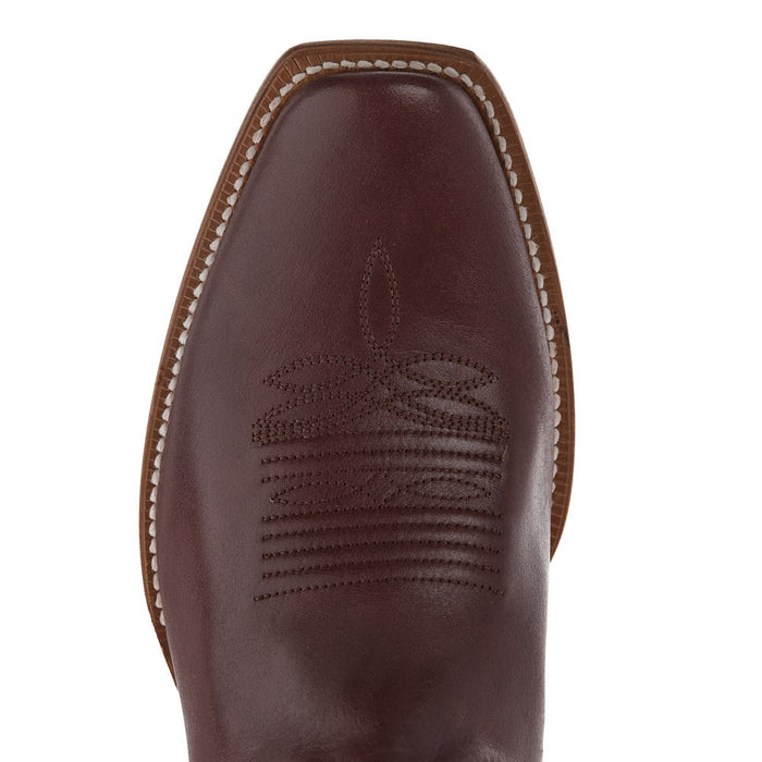 Tony Lama Men's Ranchero Brown Cowhide Vamp 13in Bone Cowhide Top