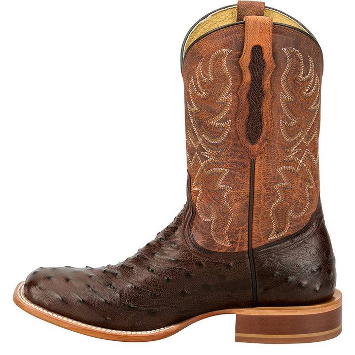 Tony Lama Men's Blaine Kango Tobacco ReQuill Ostrich Vamp 11In Tan Top Boot
