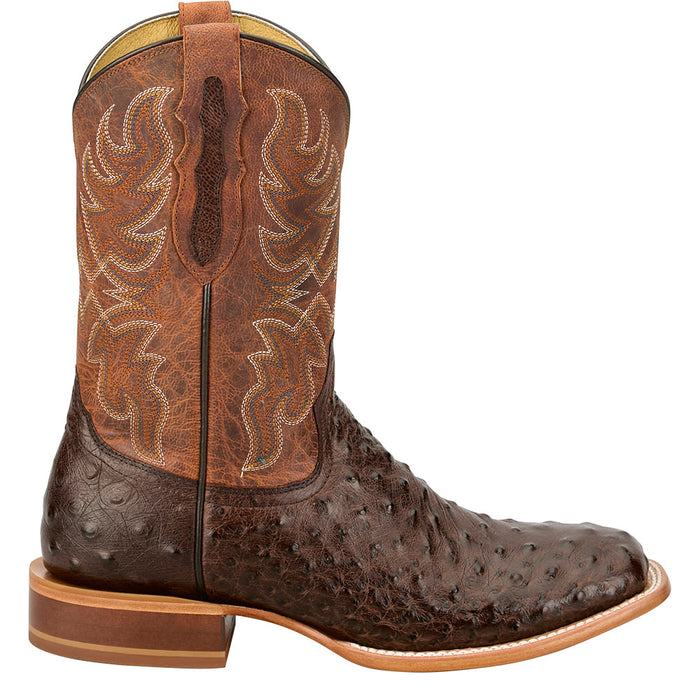 Tony Lama Men's Blaine Kango Tobacco ReQuill Ostrich Vamp 11In Tan Top Boot