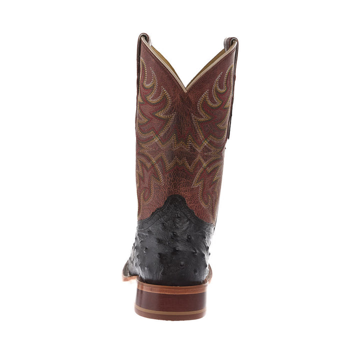 Tony Lama Men's Chocolate ReQuill Ostrich Vamp 11in Brown Top