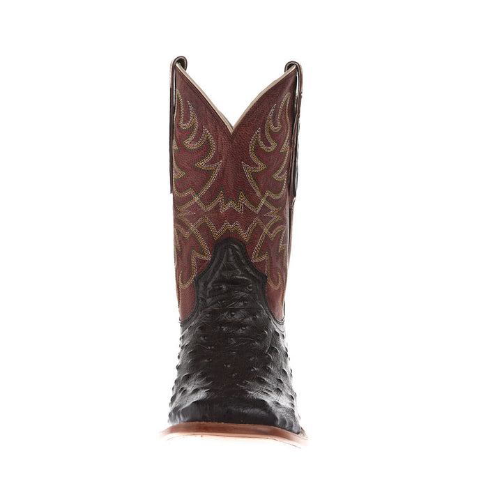 Tony Lama Men's Chocolate ReQuill Ostrich Vamp 11in Brown Top