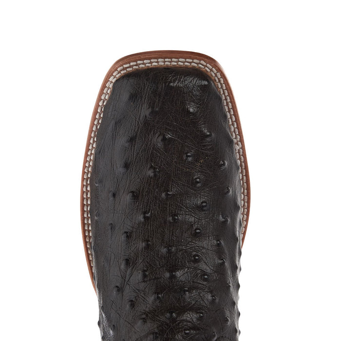 Tony Lama Men's Chocolate ReQuill Ostrich Vamp 11in Brown Top