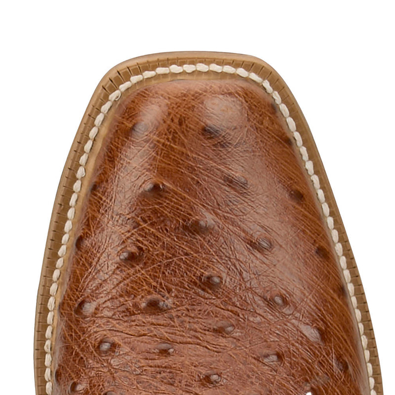 Tony Lama Men's Ranchero Tyler Brandy Requill Genuine Ostrich Vamp 13in Red Top