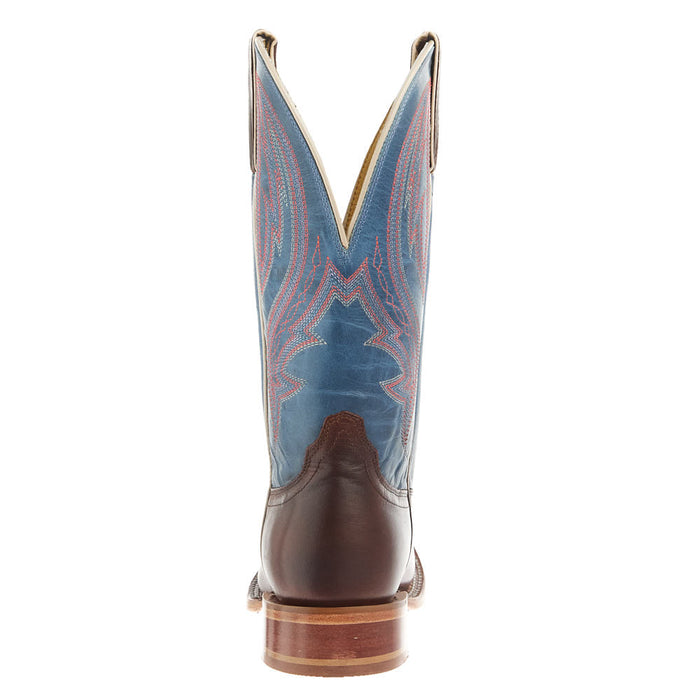 Tony Lama Womens Brown Cowhide 11In Blue Cowhide Top Boot