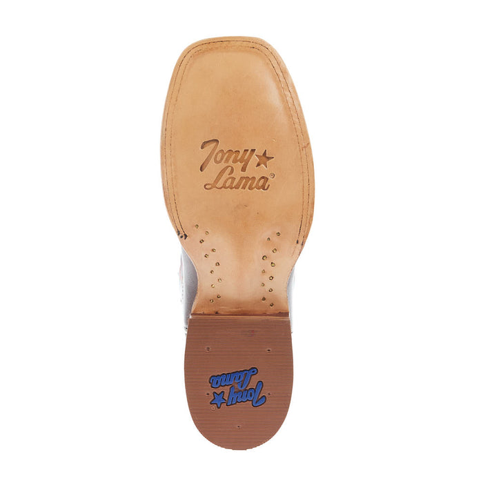 Tony Lama Womens Brown Cowhide 11In Blue Cowhide Top Boot